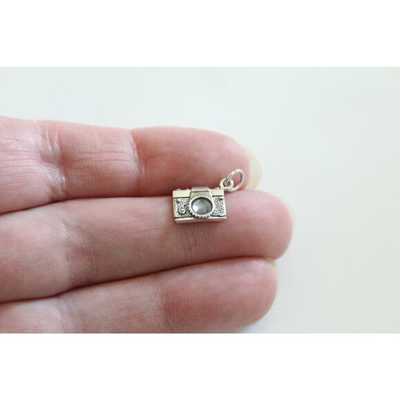 Sterling Silver Camera Charm, Silver Camera Charm, Photographer Charm - Picture 1 of 4